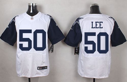 Nike Cowboys #50 Sean Lee White Men's Stitched NFL Elite Rush Jersey - Click Image to Close